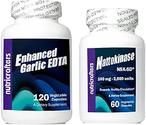 Ενισχυμένη σκόρδα EDTA και Nattokinase NSK-SD. Cardio Cleansing Health Bundle (Δύο αντικείμενα)