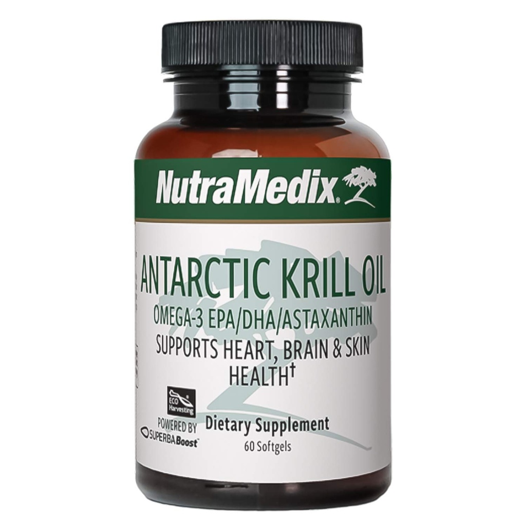 NutraMedix Antarktika Krill Oil 500mg - Fish Oil Supplement - Omega-3s (EPA & DHA) + Astaxanthin - Red Krill Supplement for Common, Immune, Heart, Liver & Brain Health Support (60 Softgels)