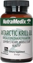 NutraMedix Antarktika Krill Oil 500mg - Fish Oil Supplement - Omega-3s (EPA & DHA) + Astaxanthin - Red Krill Supplement for Common, Immune, Heart, Liver & Brain Health Support (60 Softgels)