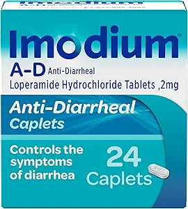 Imodium A-D Diarrhea Relief Caplets with Loperamid HCl, Anti-Diarrheal Medicine to Help Control Belirtileri of Diarrhea Due to Akut, Traveler's Diarrhea, HSA/FSA Eable, 24 ct