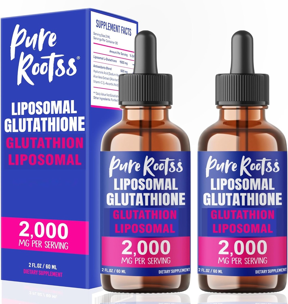 Liposomal Glutathione Liquid Supplement (Pack of 2),% 98 Abxia, C, L- Glutathione, 2 Fl Oz per Şişe