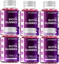 Vitamatic Biotin Gummies 10.000 mcg for Stronger Saç, Skin & Nails - 60 Vegan Gummies - Ayrıca Çağrılı Vitamin B7 (6 Şişe)