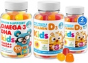 Ωμέγα 3 DHA Gummies και βιταμίνη D Gummies για παιδιά & ενήλικες - Δεν Fish Oil και χωρίς γλουτένη Ανοσοποιητικό φυτά υγείας
