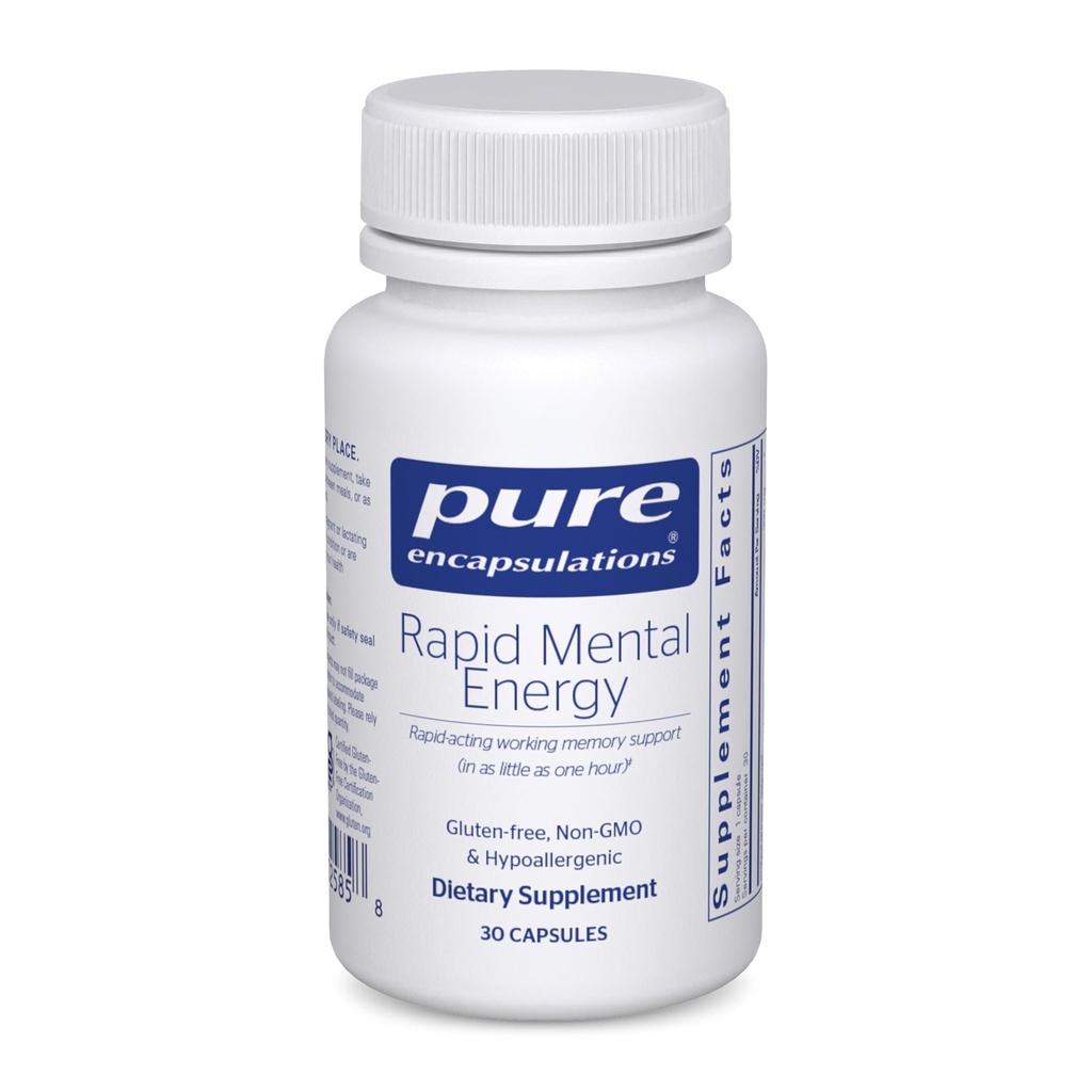 Pure Encapsulations Ταχεία ψυχική ενέργεια - Vegan συμπλήρωμα μνήμης για την υποστήριξη της υγείας του εγκεφάλου - Ginkgo Biloba Extract, Alpinia Galanga & American Ginseng Extract - Μη ΓΤΟ & Χωρίς γλουτένη - 30 κάψουλες