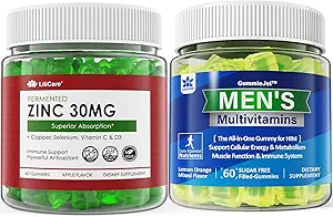 Χωρίς ζάχαρη Gummies ψευδάργυρος 2 συσκευασία + Mens Multivitamins Gummies 1 συσκευασία