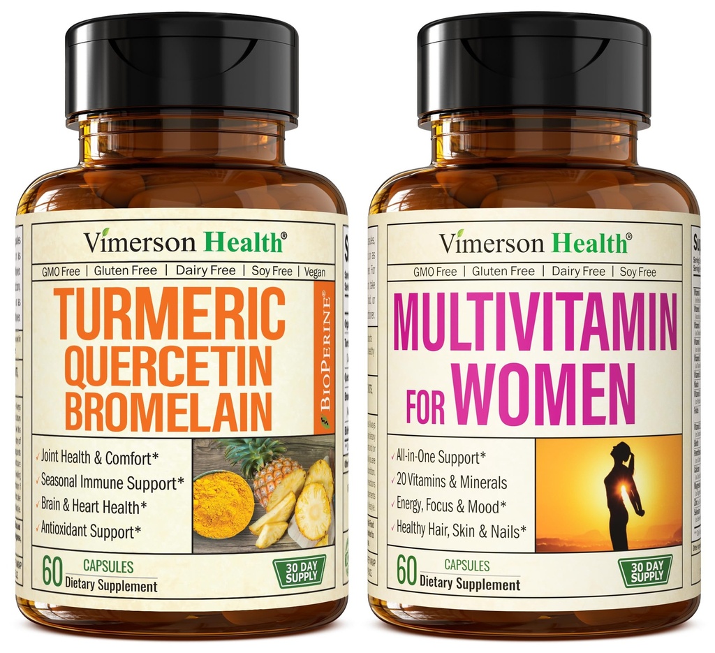 Bromelain & Turmeric Curcumin & Complete Multivitamin for Women