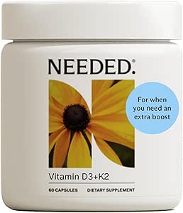 Needed. Expertly-Formulated Prenatal Vitamin D3/K2 | for Fertility, Pregnancy Breastfeeding, and Postpartum, Healthy Immunity and Bone Development, Supports Breast Milk Vitamin D Levels | 60 Capsules