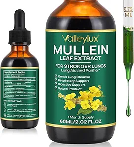 Lungs için Mullein Drops, Lungs, Natural Cleanse,Mullein Leaf Sıvı Ekstraksiyon Tamam,Vejetaryen Sağlıklı Yaşam Tarzı,2 FL OZ