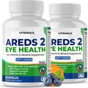AREDS 2 Βιταμίνες Ματιών - Λουτεΐνη, Ζεαξανθίνη, Bilberry, Ασταξανθίνη Συμπλήρωμα Ορυκτής Οράσεως - Υποστηρίζει Οφθαλμικό Στρώμα, Ξηρά Μάτια, Πίεση, και Οράματος Υγεία - Made in USA - 120ct