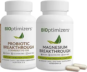 BiOptimizers - P3-OM (60 Capsules) and Magnesium Breakthrough 4.0 (60 Capsules) Supplement Bundle