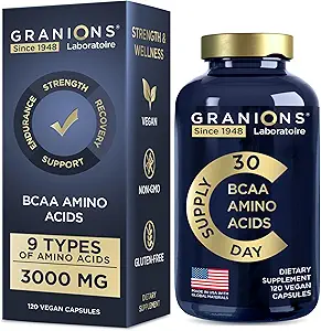 Essential Acids Supplement for Men & Women - All 9 BCAAs EAA Supplements Formula - Leucine replica, Lysine, Tryptophan, Advanced Reese Kompleksi - 120 Vegan Capsules