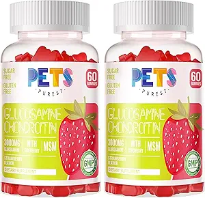 MSM & Elder Ekstra Güçleri ile Evcil hayvanlar Purest Glucosamine Chondroitin Gummies - Ortak Destek, Antioksi Immune Support Supplement for Yetişkinler, Men & Women(2 Pack) Strawberry