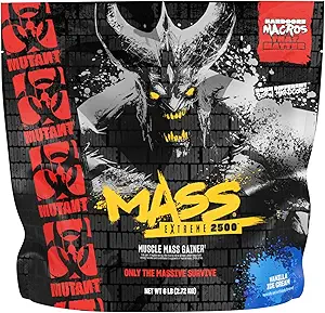 Mutant Mass Extreme Gainer – Whey Protein Tozu – Kas Boyut ve Güçlü – Yüksek Yoğun Temiz Calories (Vanilla Ice Cream, 6 lbs)