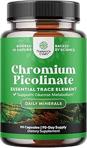 Chromium Picolinate 200mcg Mineral Supplements - Doğal Kromium Şeker Denge Kas Büyüme Beyin Gülümseme Kalp Sağlığı - Erkekler ve Kadınlar için Doğal Pre Workout