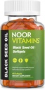 Noor Vitamins Halal Black Seed Oil Capsules, Halal Vitaminler, Nigella Sativa'dan 1000 mg Siyah Tohum Yağı, Senmoquinone, Non-GMO, Gluten Free, 60 Count