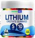 Lityum Orotate 5 mg 10 mg | Erkekler Çocuklar için | Lityum Orotate klinik olarak Studied Chelated High Biovalable | 3 Flavors Sugar Free Vegan Gummies 60 ct