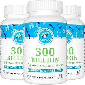 Kadınlar ve Erkekler için Probiyotikler, 300 Milyar CFU, 24 Strains Probiyotiks with 15 Organik Herbs probiyotikleri, Probiyotik Supplement for Digestive Gut Immune & Whole-Body Health -6 Ay Supply