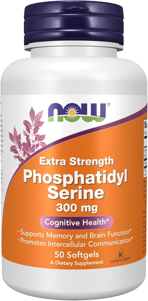 Şimdi Tamamlar, Phosphatidyl Serine 300 mg, Ekstra Kuvvet, Soy Lecithin'den elde edilen Phospholi bileşikle, 50 Softgels