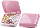 DUBSTAR Küçük Pill Case, Cute Pill Box - Seyahat Günlük Pill Organizer, Portre için Portreatif Pretty Pill Konteyner, Vitaminler için Compact Tıp Kazananları, Fish Oils, Supplements (Pink)