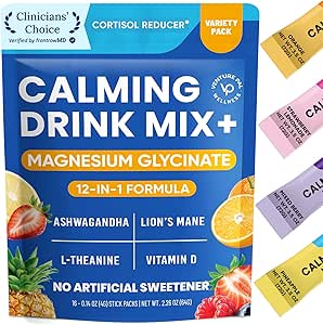 Girişim Pal Calming Tozlu Iklim Mix, Glycinate, Ashwagandha, L-Theanine,Vitamin D, Lions Mane, Sugar Free Magnezyum Supplement Mix for Relax & Focus, Non GMO, Vegan, On The Gotamin D, Lions Mane, Sugar Free Magnezyum Supplement Mix