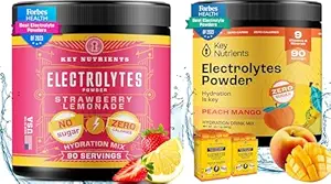 KEY NUTRIENTS Electrolyte Power Duo: Tropikal Peach & Juicy Strawberry Lemonade - Hydration & Endurance, Zero Sugar & Calories - 180 Servisler