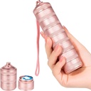 7 Günlük Metal Pill Organizer - Sular Seyahat Vitamini Vaka Pill Box, Günlük Pill Konteyner 7 Karşılaştırma, Haftalık Pill Konteynerleri Tıp Tamamları Balık Yağı, Pink Pill