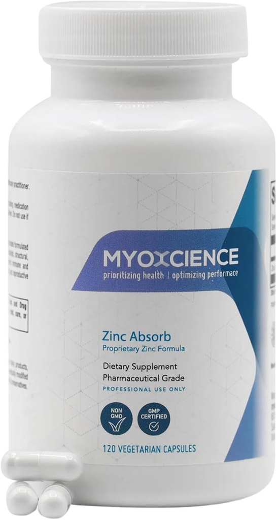 MyOXCIENCE çinko Absorb | Perrietary Çinko Formula (120 Vegetarian Capsules)
