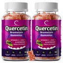 Quercetin Gummies - Quercetin with Bromelain, Vitamin C, çinko & Elderberry, Ekstra Güçlü Immune System ATM, Lung Support Supplement for Yetişkinler Kids - 60 Quercetin Gummies (2 Pack)