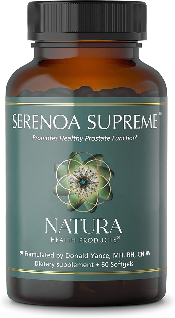 Natura Health Products Serenoa Supreme Supplement - Υποστηρίζει την υγιεινή λειτουργία του προστάτη και τη φυσιολογική ροή ούρων στους άνδρες- που διαθέτουν πριονίδι Palmento, Nettle, Cratavin, Pumpkin Seed Oil (60 Softgels)