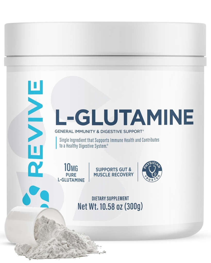 Revive Gut L-Glutamine Toz MD - Kas Recovery & Immune System Branson Yetişkinler için - Digestive Health & Reduces Kas Soreness - Immunity & Digestion Vegan Pure L Glutamine Supplement Supplement