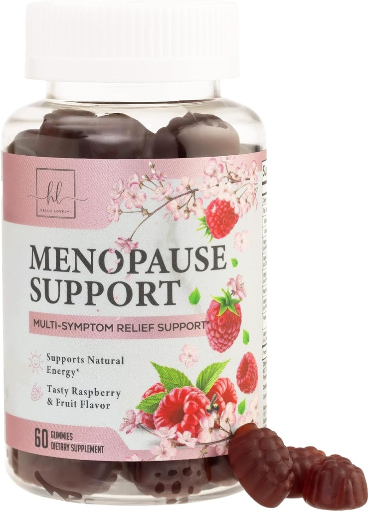 Kadınlar için Menopause Supplements - Menopause Relief Gummy, Complete Natural Mild Hot Flashes & Night Sweats Support, Multi-Benefit Support for Balance & Energy, Gluten-Free - 60 Gummies
