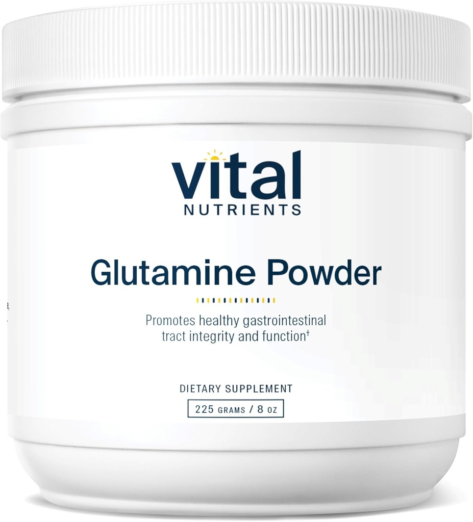 Vital Nutrients Glutamine Toz - Sağlıklı Gastrointestinal Tract Fonksiyonl - Gluten, Süt, Soy Free - Non-GMO - 225g/8 oz L-Glutamine Toz