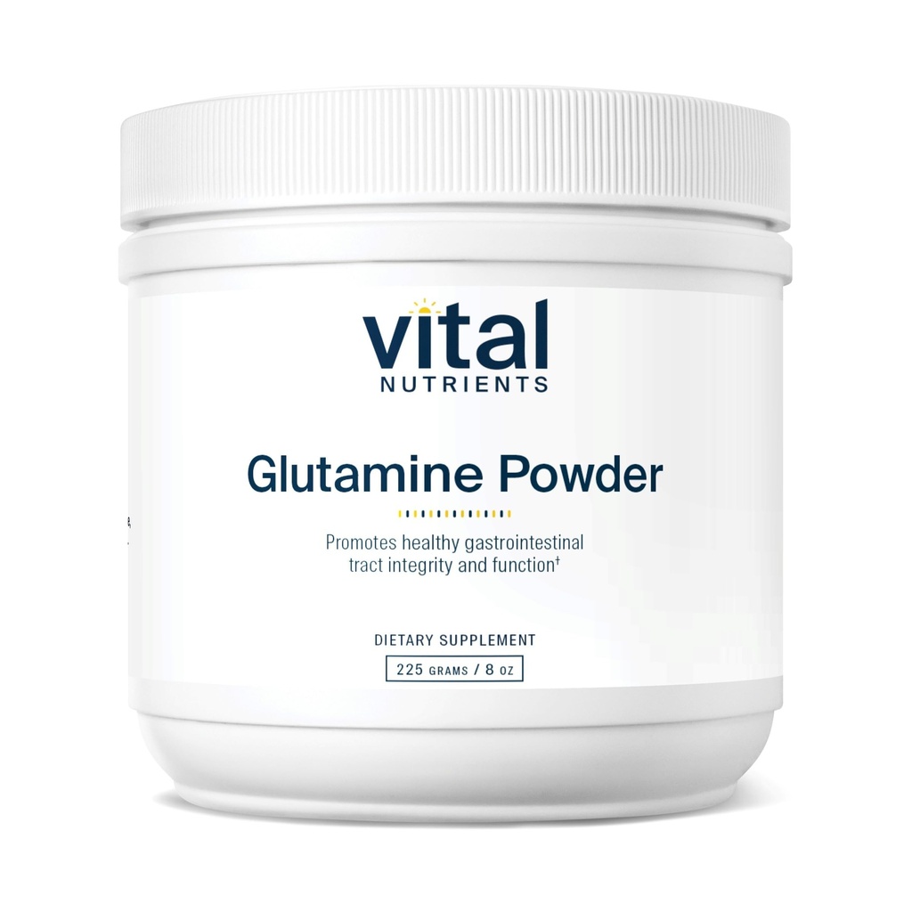 Vital Nutrients Glutamine Toz - Sağlıklı Gastrointestinal Tract Fonksiyonl - Gluten, Süt, Soy Free - Non-GMO - 225g/8 oz L-Glutamine Toz