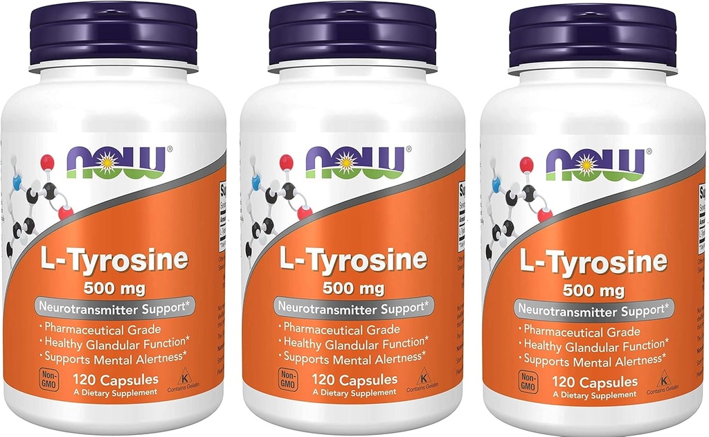 Şimdi Gıdalar - L-Tyrosine 500 mg 120 kapak (Pazar 3)