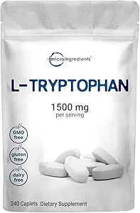 Mikro Malzemeler L-Tryptophan 1.500 mg, 240 Caplets | Essential replica + Relaxation Support | Mood, Sleep & Nervous System Balance | Clean Label, Non-GMOMO