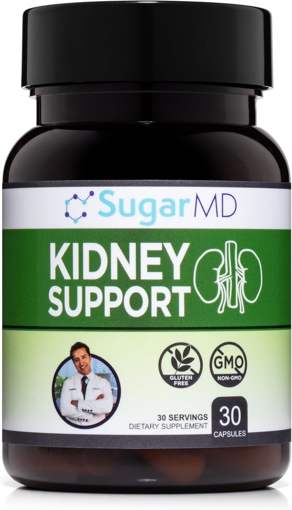 SugarMD Kidney Formula 30 Capsules – Kidney Sağlıklı Kidney Fonksiyonlu Tamamını Destekleyin – Erkekler ve Kadınlar için Sigara içilmeyen Ücretsiz Kidney Supplements - (30-Day Supply)
