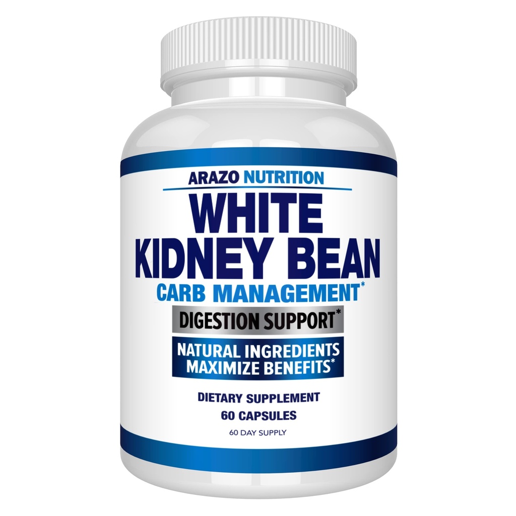 Arazo Beslenme Beyaz Kidney Bean Ekstra Yardım için 100 Saf Carb Blocker ve Fat Absorber - Intercept Carbs