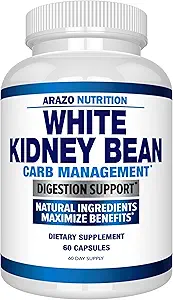 Arazo Beslenme Beyaz Kidney Bean Ekstra Yardım için 100 Saf Carb Blocker ve Fat Absorber - Intercept Carbs