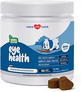Köpeklere Göz Destek - 90 Yumuşak Chews - Köpekler için Köpekleri, Cod Liver Oil Antioksi, Dog Omega Supplement, Omega 3 EPA ve DHAty Fat Asits.