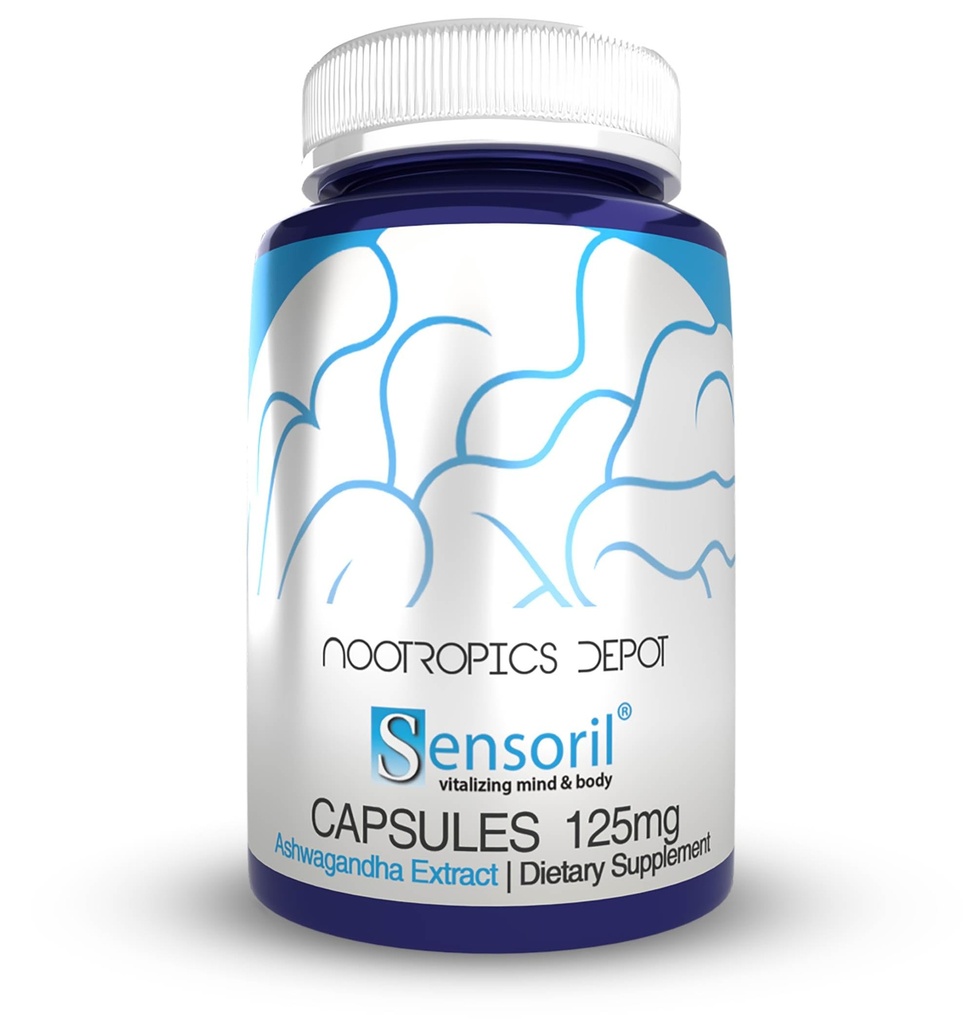 Nootropics Depot Sensöril Ashwagandha Capsules | 125 mg | 180 Ct. | Ayurveda Supplement | Standardized Withania somnifera Extract | to Support Health, mental Cognition + Cardiovascular Health