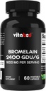 Bromelain Supplement 1000 mg per Service, 2400 GDU/g, Proteolytic Enzymes, Proteinlerin Digestion, 60 Count - Non-GMO & Gluten Free