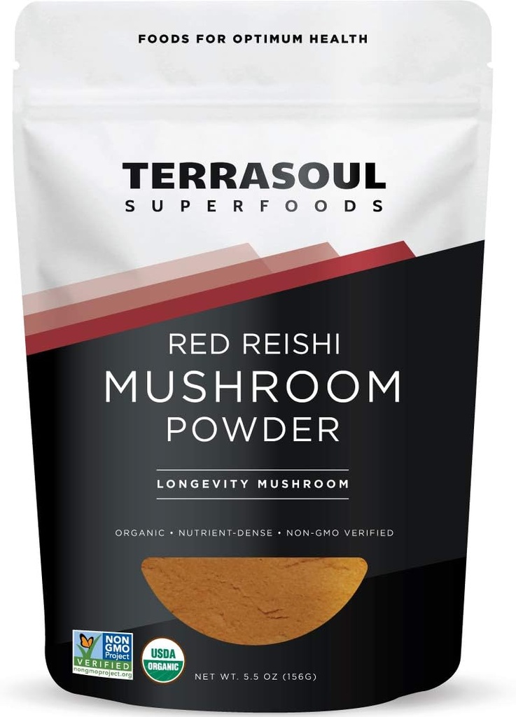 Terrasoul Superfoods Organik Reishi Mushroom Toz (4:1 alıntı), 5.5 Oz, Immune Support, Stres Yardımı, Daha İyi Uyku, Embrace The Power of Adaptgen Mushrooms