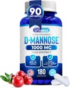 D-Mannose 1000 mg Capsules gibiyiz - 180 Swallow Veggie Capsules - Cranberry D Mannose Supplement Bladder ve Urinary Tract Health