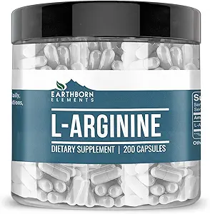 Earthborn Elements L-Arginine Pure & Undiluted, No Additives (200 Capsules)