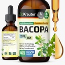 BIO KRAUTER Bacopa Monnieri Drops - Beyin Destek Brahmi Supplements - Sıvı Bacopa Supplements - Alkol & Sugar Free - Vegan 2 Fl.Oz.