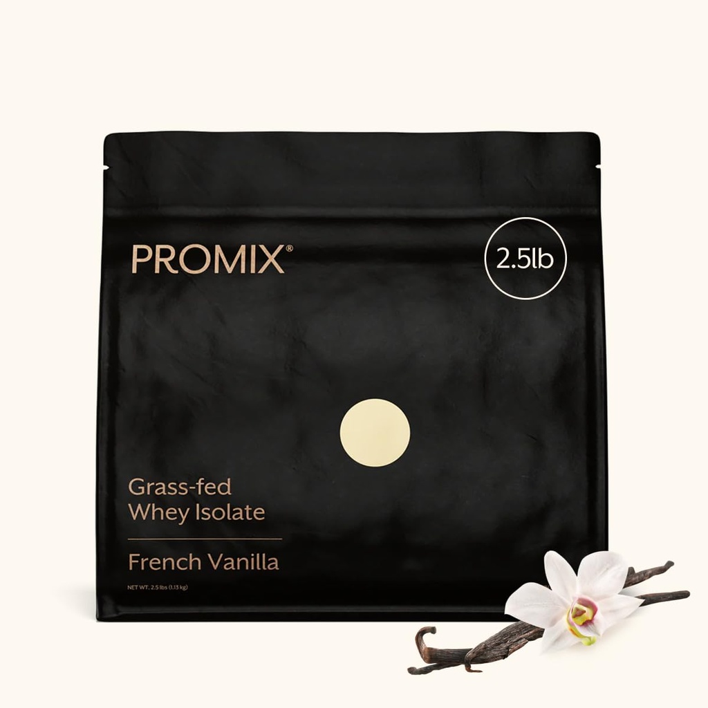 ProMix Beslenme Whey Protein Isolate Toz, Vanilla - Grass-Fed - Post- Workout Fitness & Beslenme Shakes, Smoothies, Baking & Cooking - Gluten-Free & Keto-Friendly - 2.5 Pound (Pack of 1)