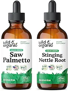 Wild & Organic Saw Palmetto Tincture 4 fl oz & Sting Nettle Root Tincture 4 fl oz