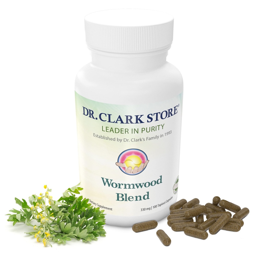 Dr Clark Superblend Wormwood Κάψουλες - Χορτοφαγικά 330 mg, 100 κάψουλες - Βότανο Wormwood χωρίς τεχνητά συντηρητικά, Συνδυασμός Wormwood με Quassia