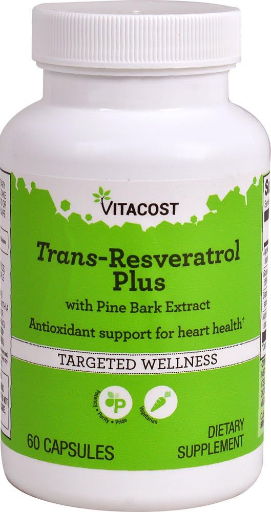 Vitacost Trans-Resveratrol Plus – 60 Vegetarian Capsules
