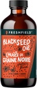 Freshfield Black Seed Oil | Vegan Friendly, Thymoquinone, Premium (Black Cumin Tohum Petrol, Nigella Sativa) | Soğuk Baskı | Ultra Güçlü | Saf ve% 100 Doğal.